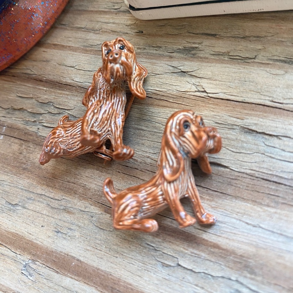 Set of 2 Mini Dog Pins/Brooches